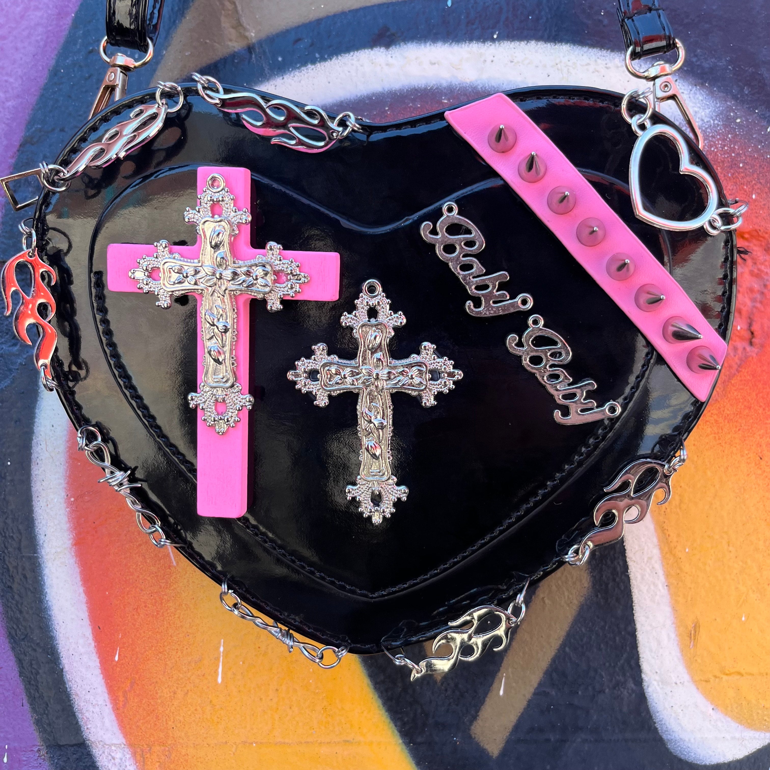 Baby Black Heart Shoulder Bag