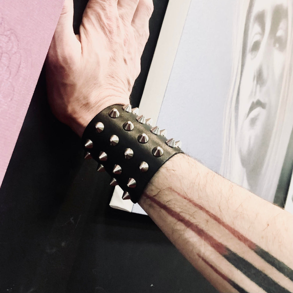 Jahannam Premium Leather Spike Cuff