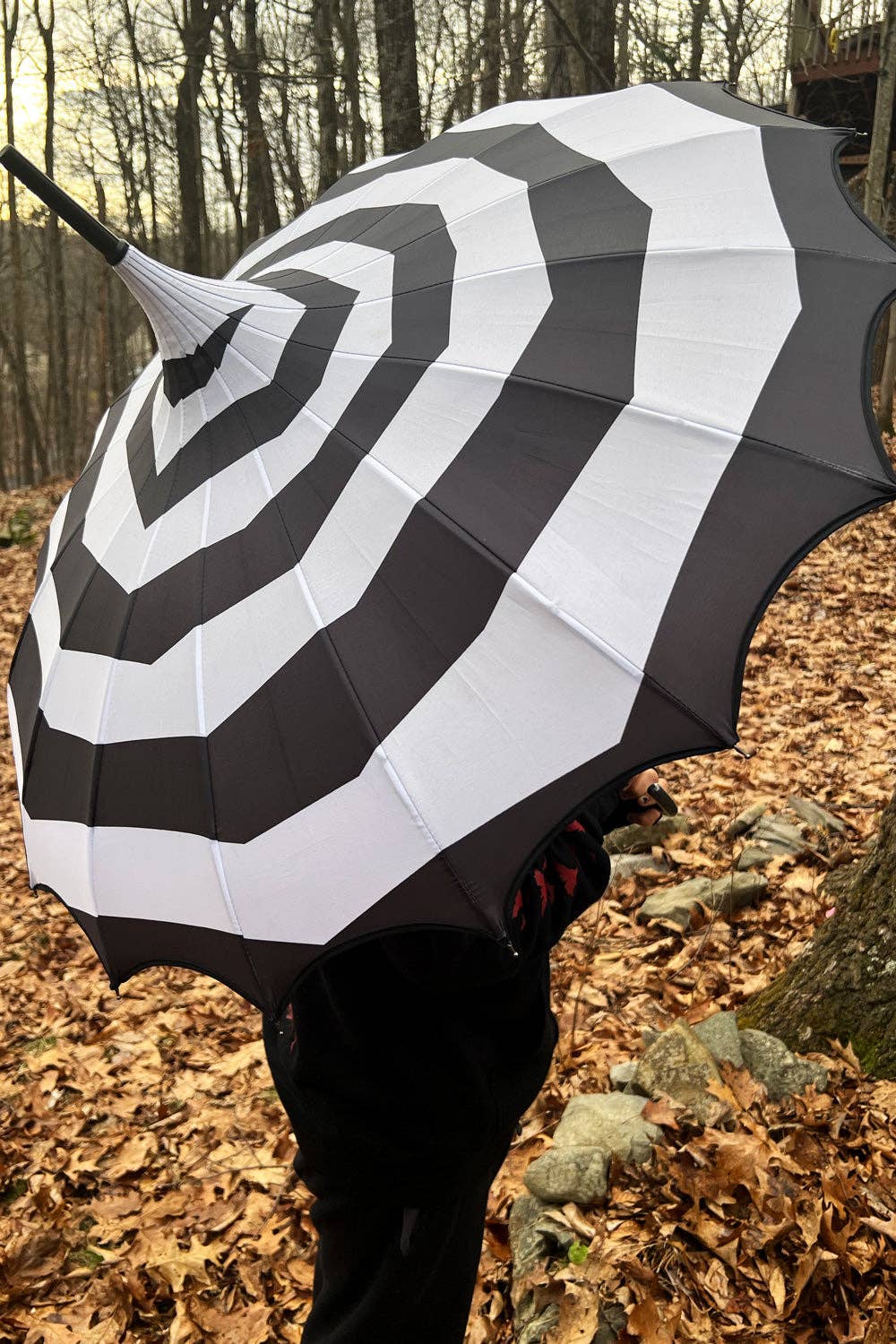 Batwing Spooky Ghostly Spiral Pagoda Umbrella