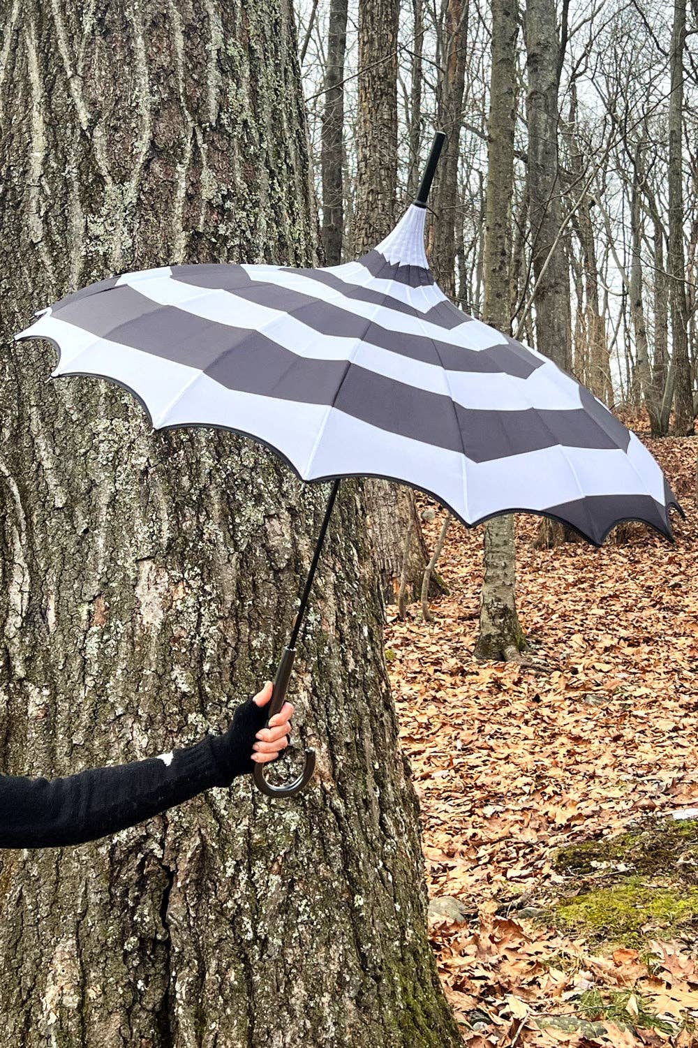 Batwing Spooky Ghostly Spiral Pagoda Umbrella