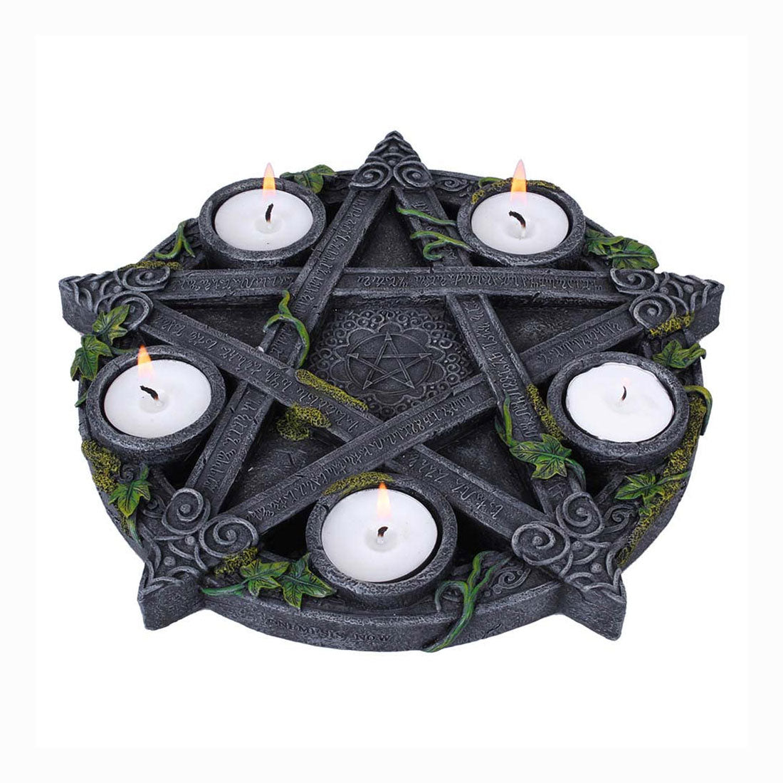 Wiccan Pentagram Earthly Calls Candle Holder