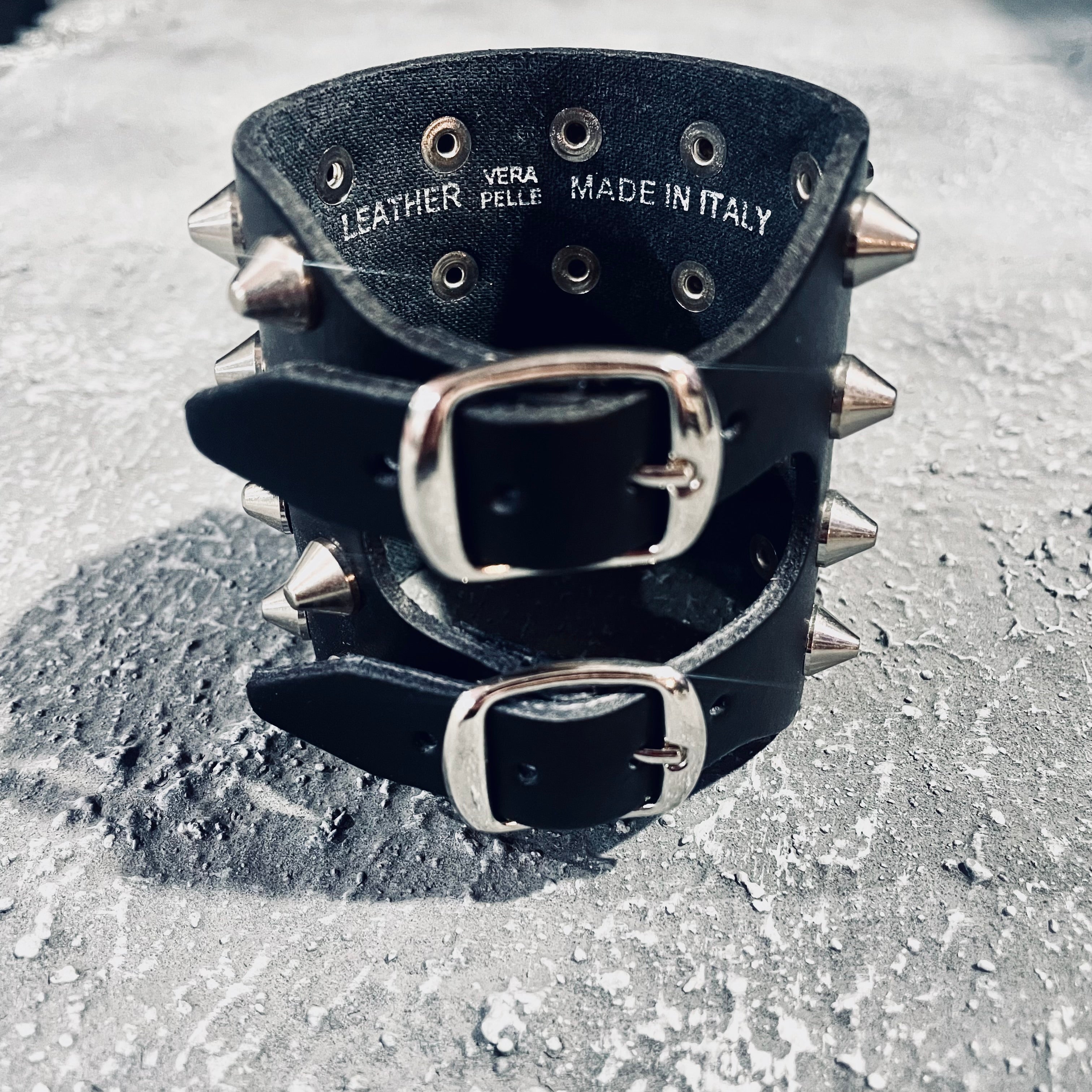 Jahannam Premium Leather Spike Cuff