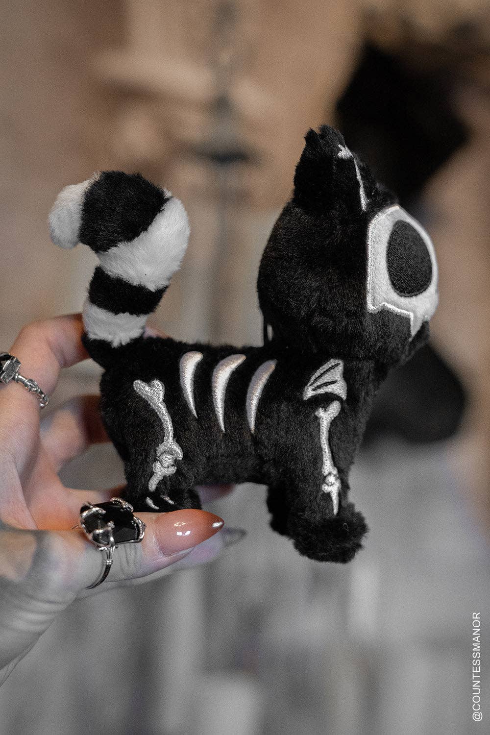 Skelekitty Plush Keychain