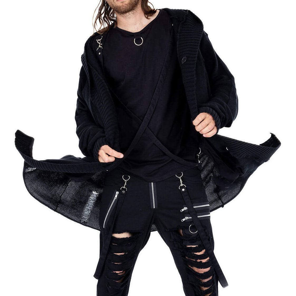 Axel's Distress Hooded Cardigan