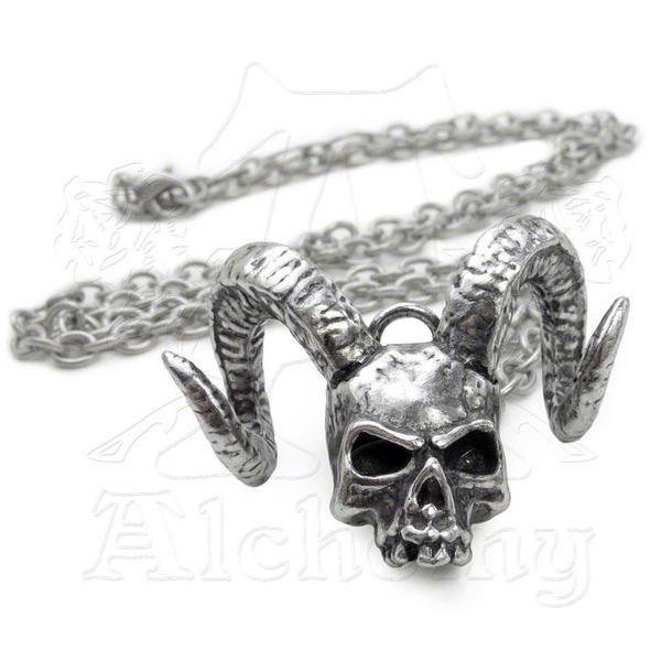 Skull Of Azrael Ram Skull Necklace