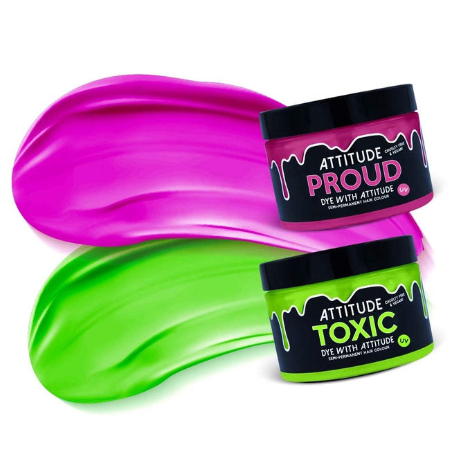 Cyber Punk UV Green/Pink Attitude Hair Dye Duo
