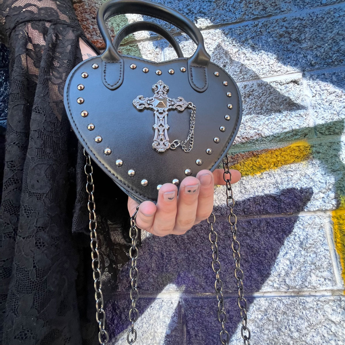 Dark Desire Heart-Shaped Crossbody Bag