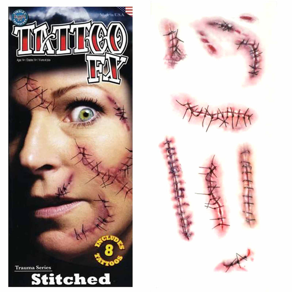 Trauma - Stitched Horror Faux Tattoo