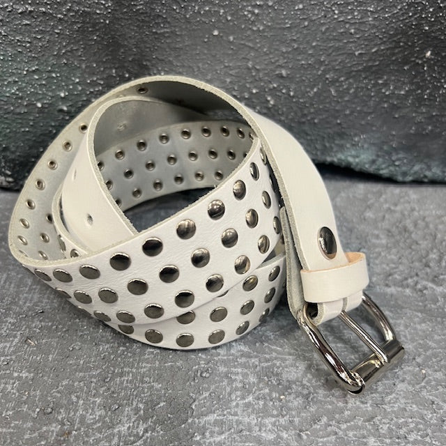 Rivet Raider Ghost Leather Belt (Medium)