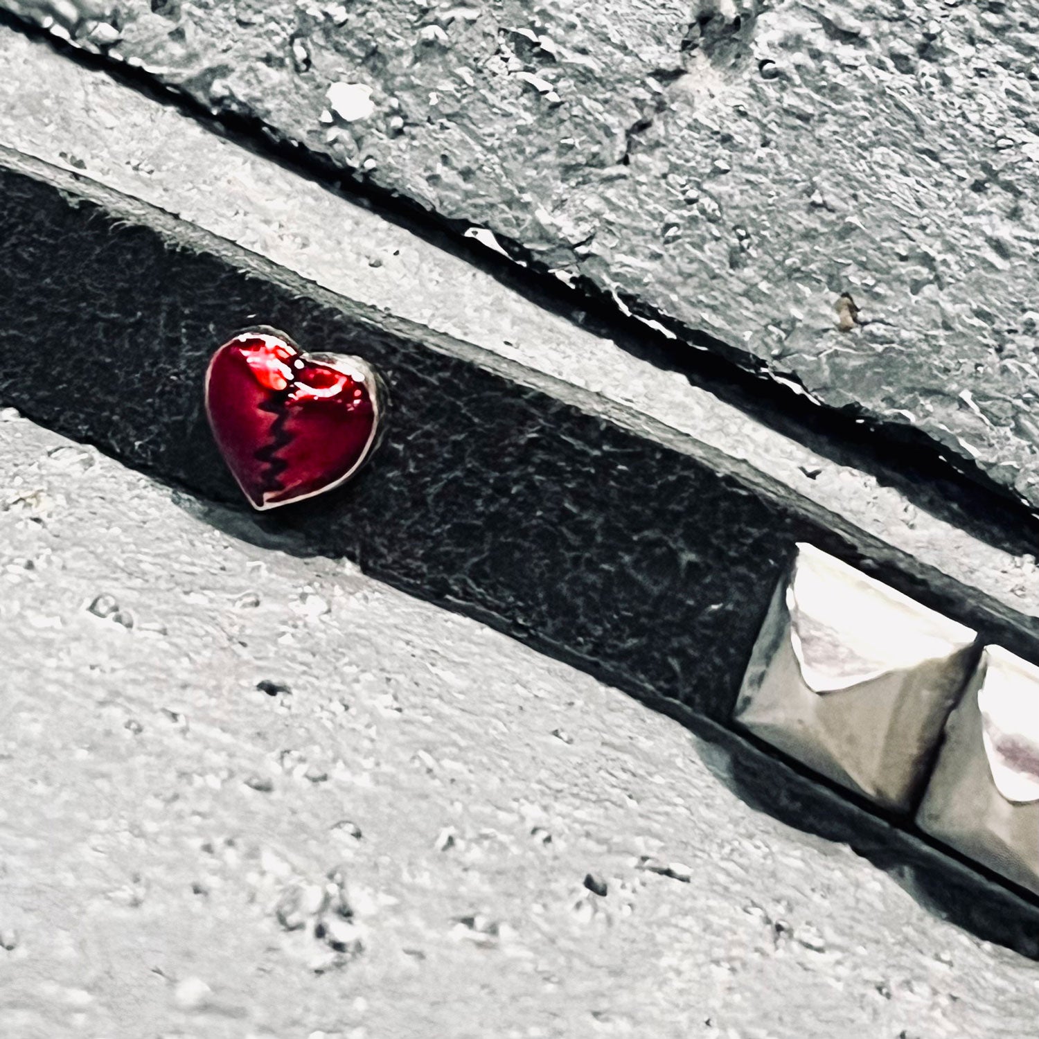 Alchemy Castile Heart-Ache Studded Leather Belt