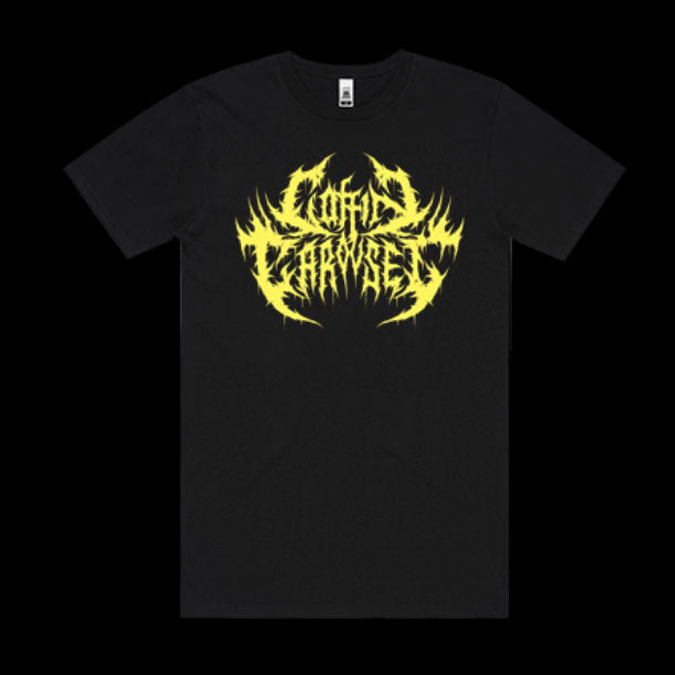 COFFIN CAROUSEL Chainsaw Sludge Tee (Backprint)