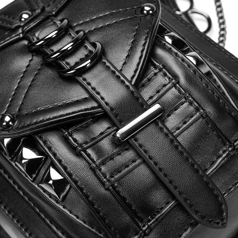 Punk Style Rivet Chain Bag: Black