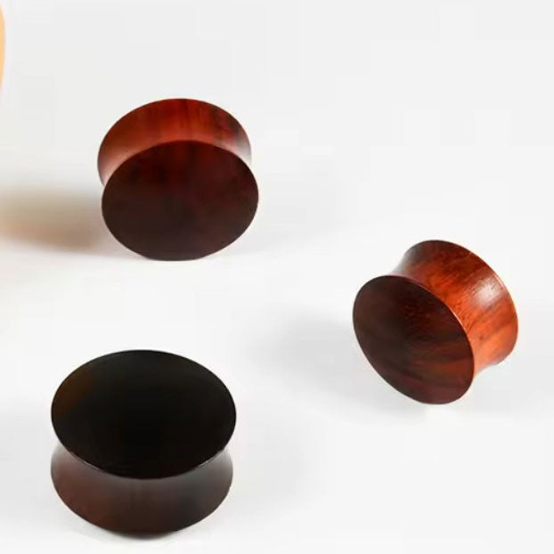Sandalwood Red - Double Flared Wooden Ear Plug (Pair)