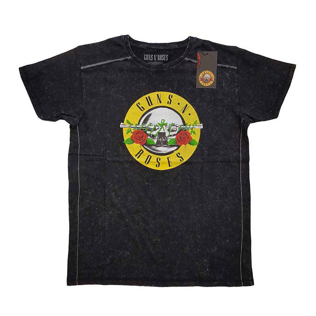 GUNS N ROSES Classic Logo Black Wash Tee (GNR)