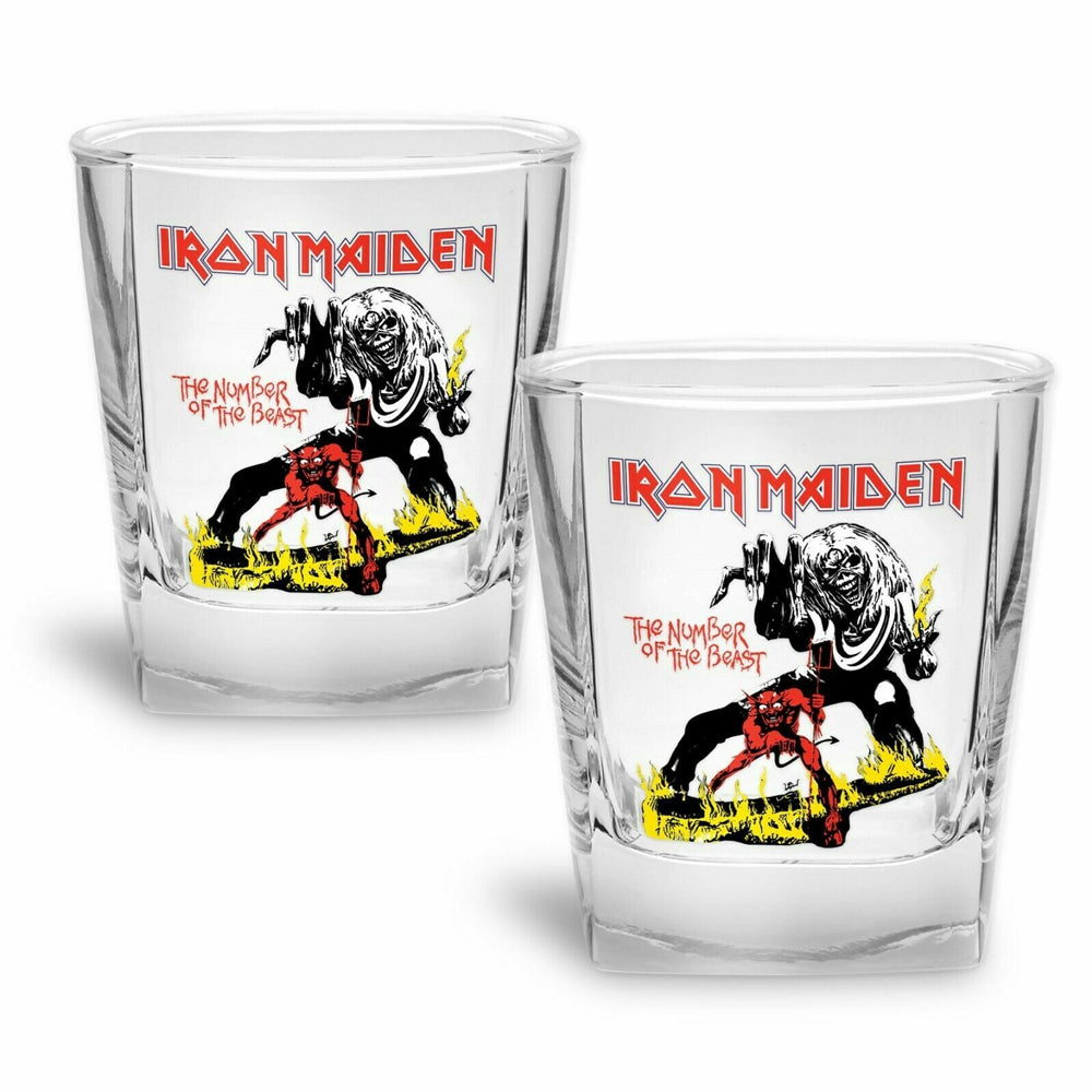 IRON MAIDEN Number of the Beast Glass Tumblers