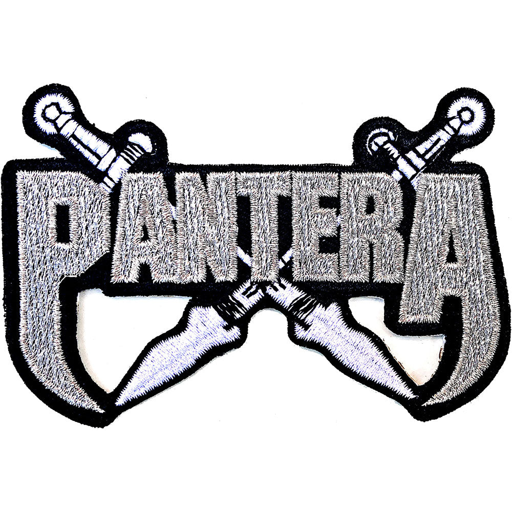 PANTERA Silver Swords Woven Patch