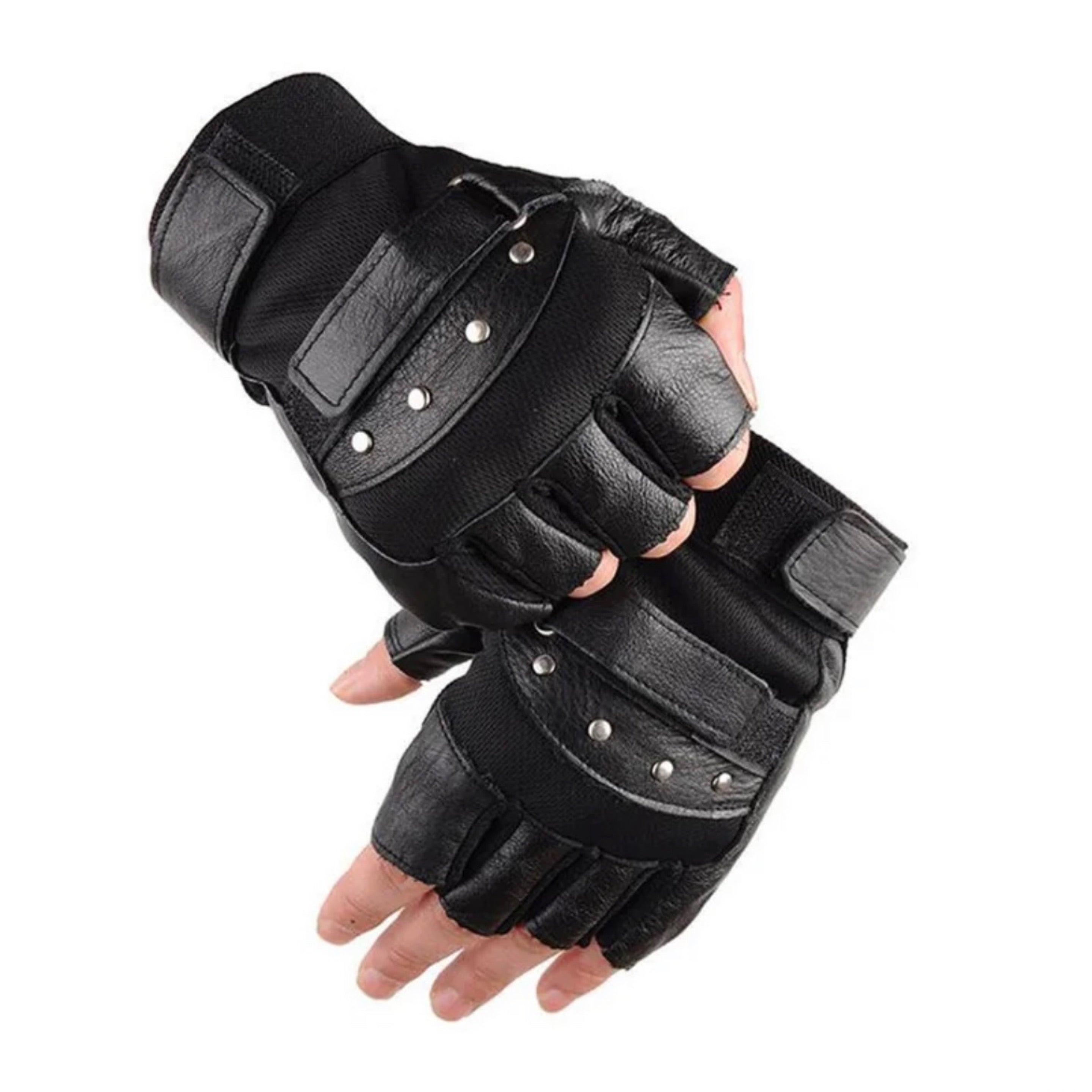 Rivet Fingerless Gloves
