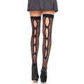 Peek-A-Boo Fishnet Keyhole Backseam Thigh Highs