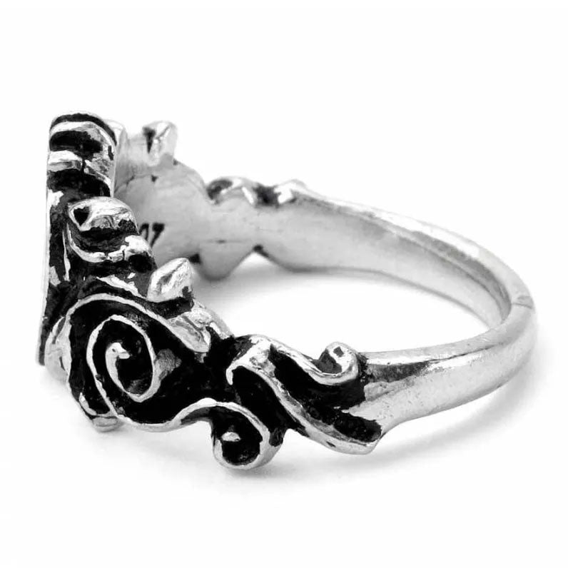 Betrothal Red Gothic Heart Ring