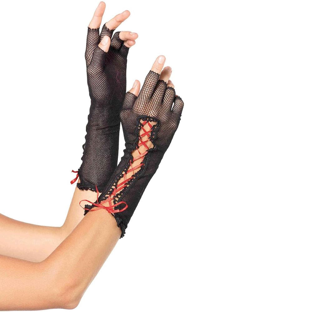 Turmoil Lace Up Fingerless Gloves