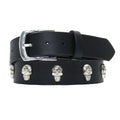 Full Skull Black Leather Belt
