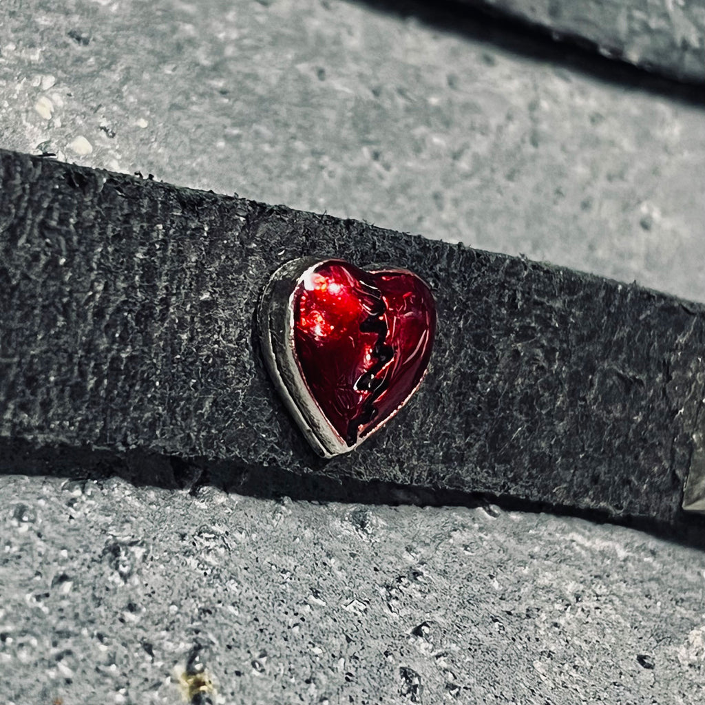 Alchemy Castile Heart-Ache Studded Leather Belt