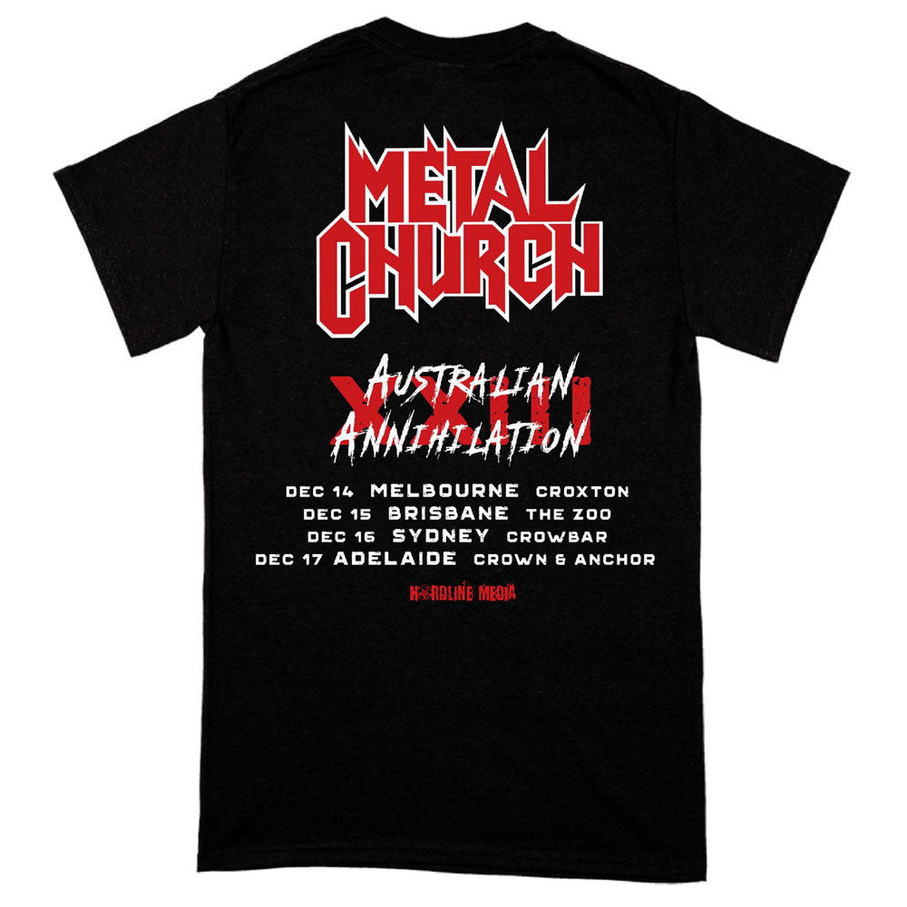 METAL CHURCH 2023 Congregation Of Annihilation Australian Tour Tee