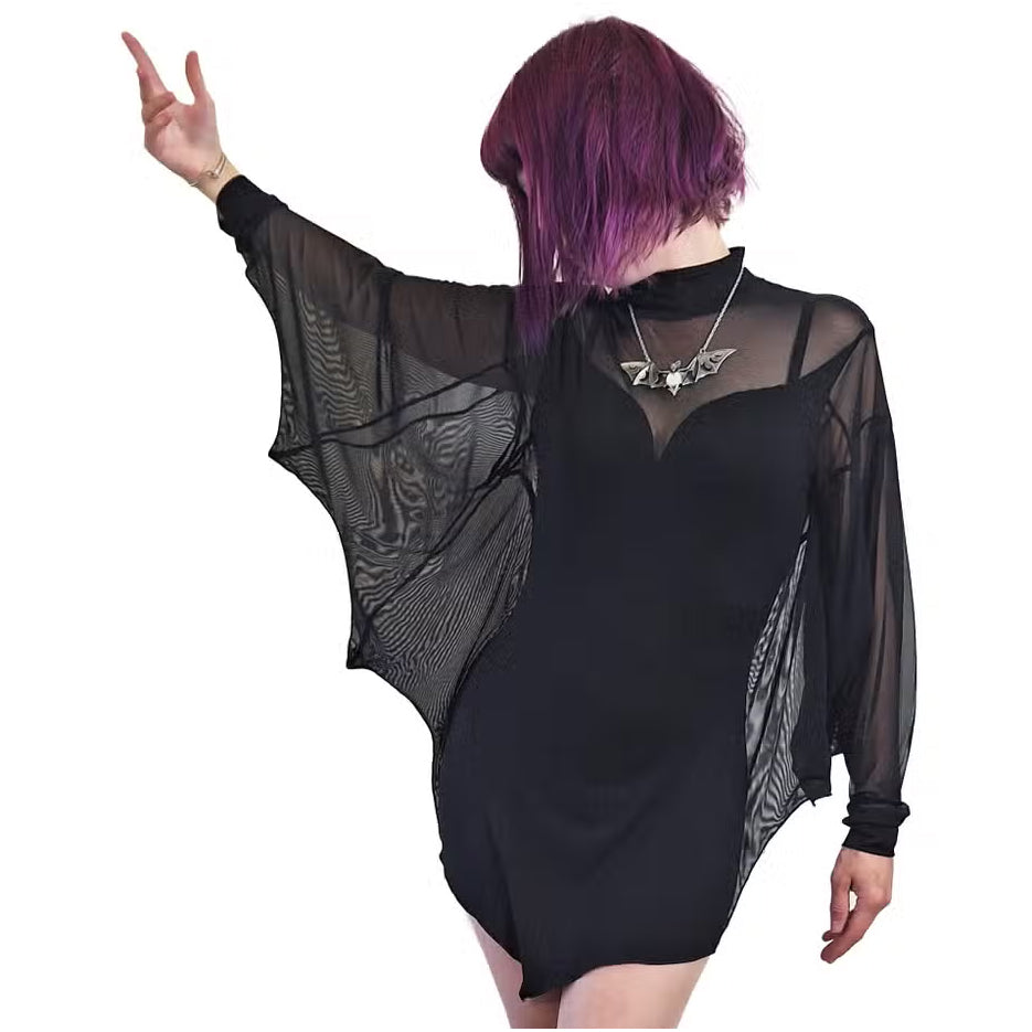 Cybele Mini Dress with Bat Winged Sleeve