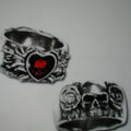 Cremation Rose & Skull Ring Size W