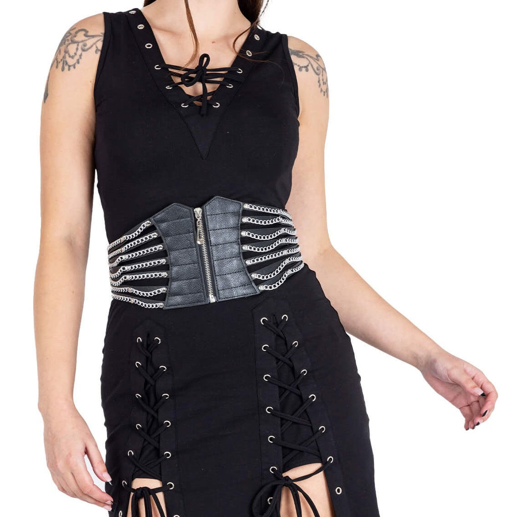 Metal Iris Chained Waist Belt