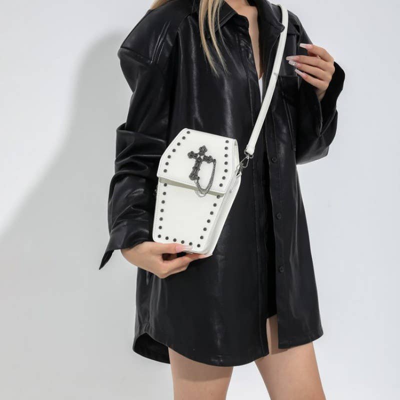 Haunted Devotion Studded Crossbody Bag