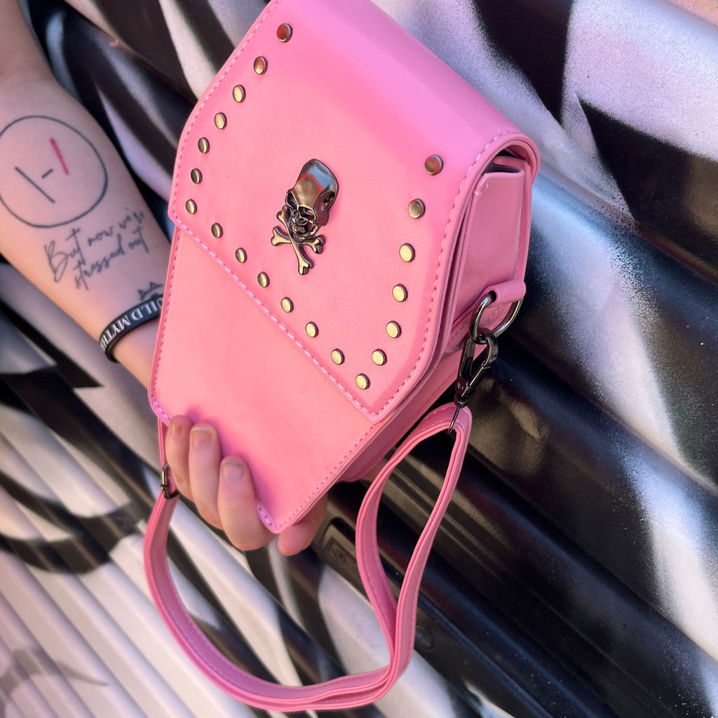 Bubblegum Death Studded Crossbody Bag