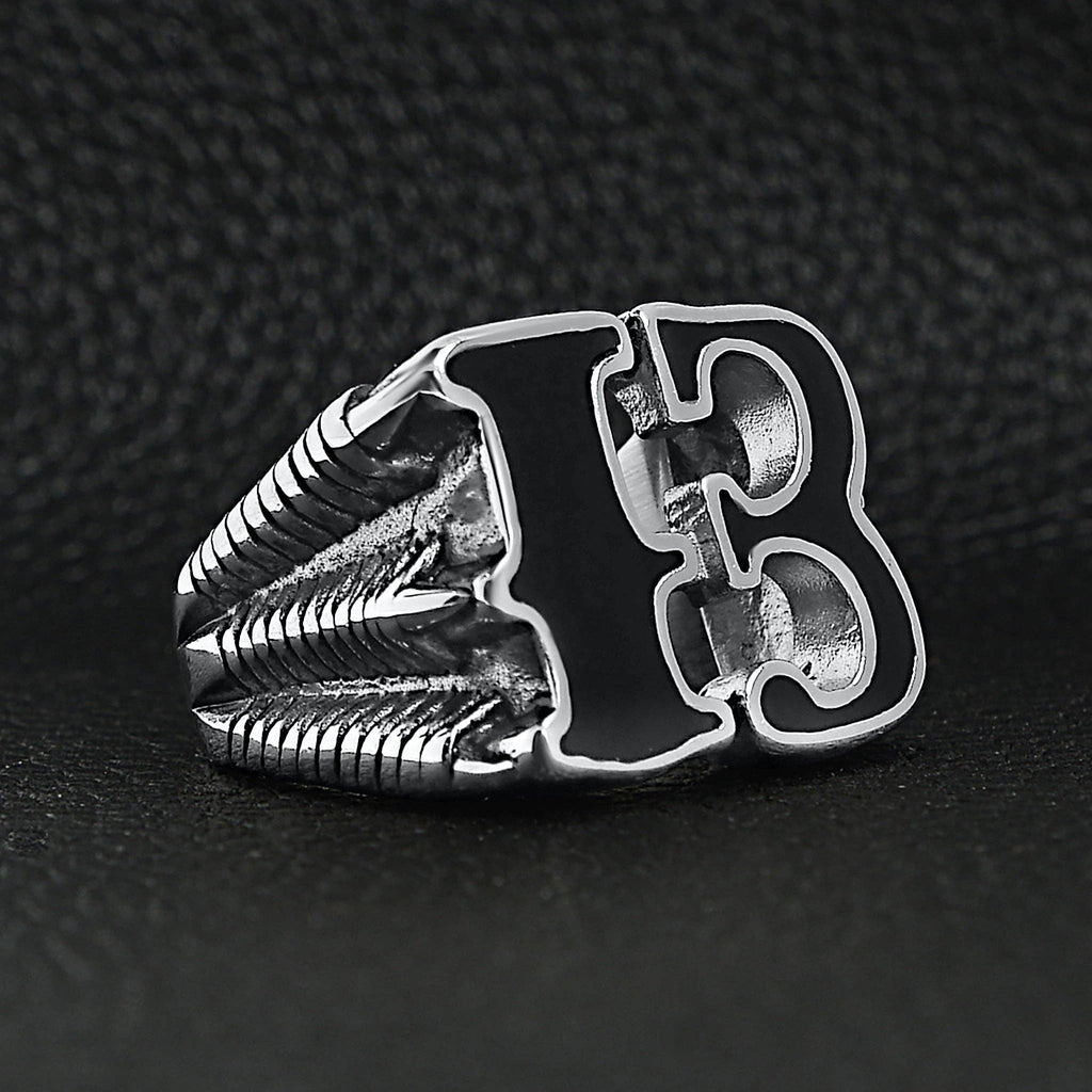 Lucky "13" Dragon Claw Signet Ring