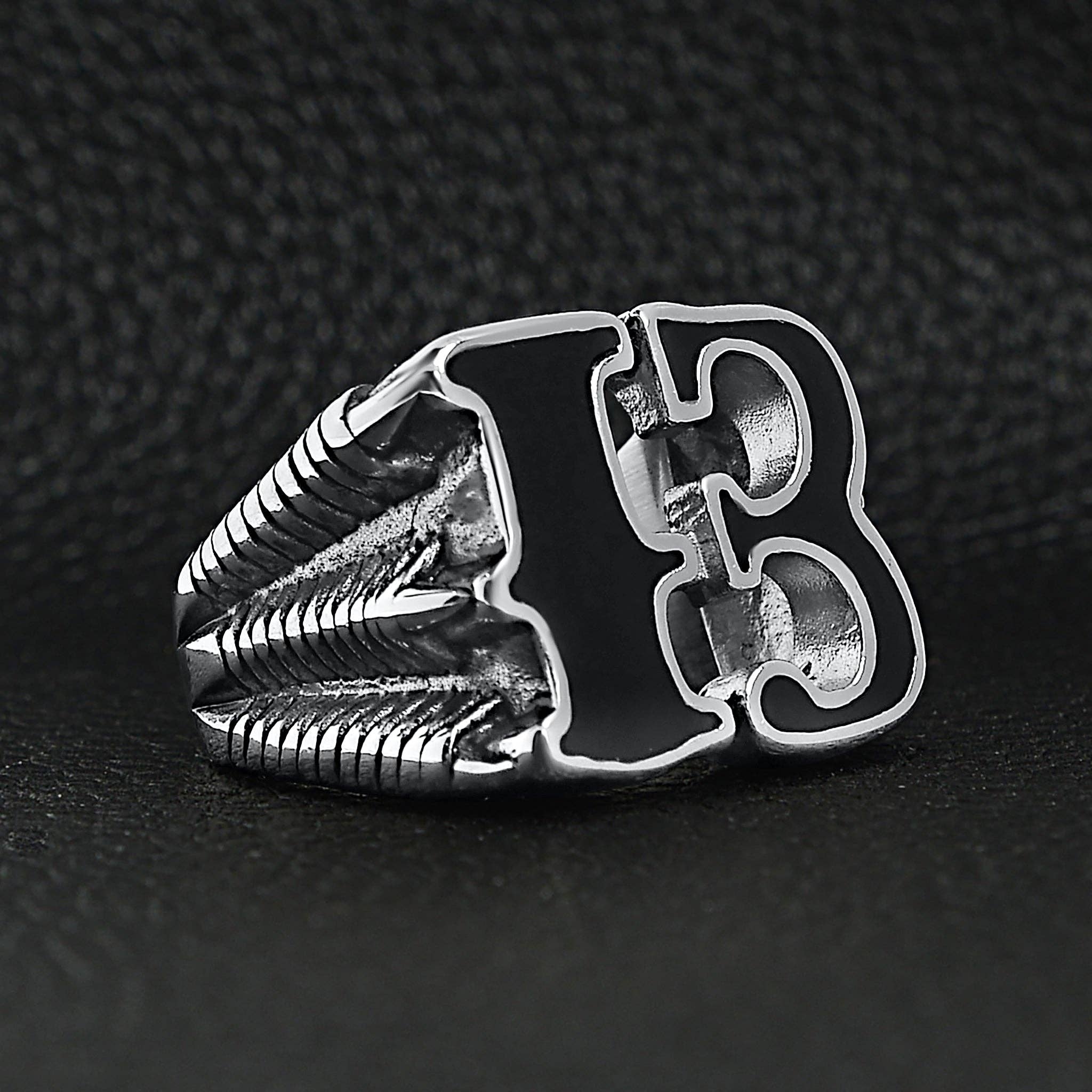 Lucky "13" Dragon Claw Signet Ring