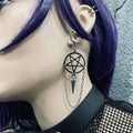 Helvete Pentagram Eclipse Spike Earrings