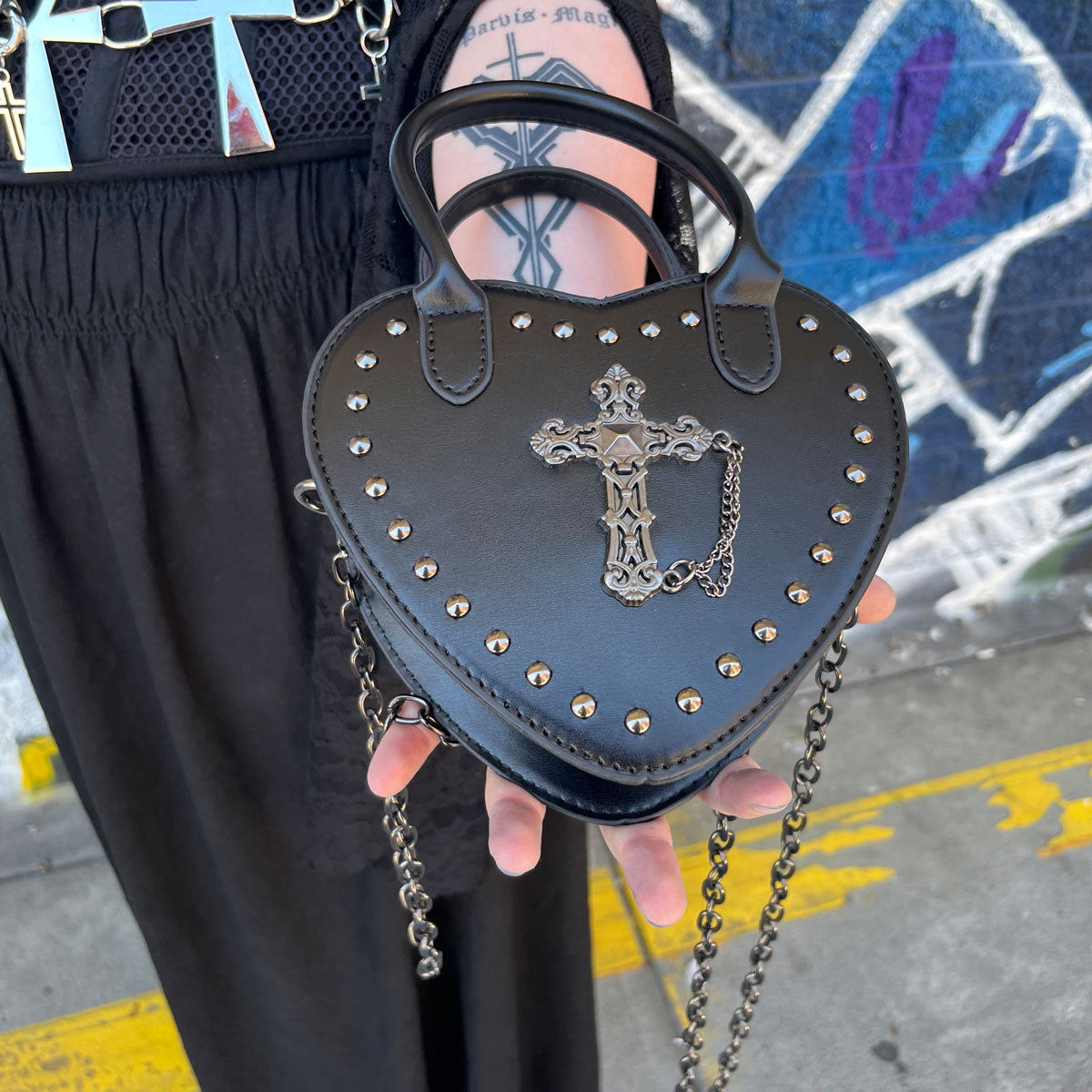 Dark Desire Heart-Shaped Crossbody Bag