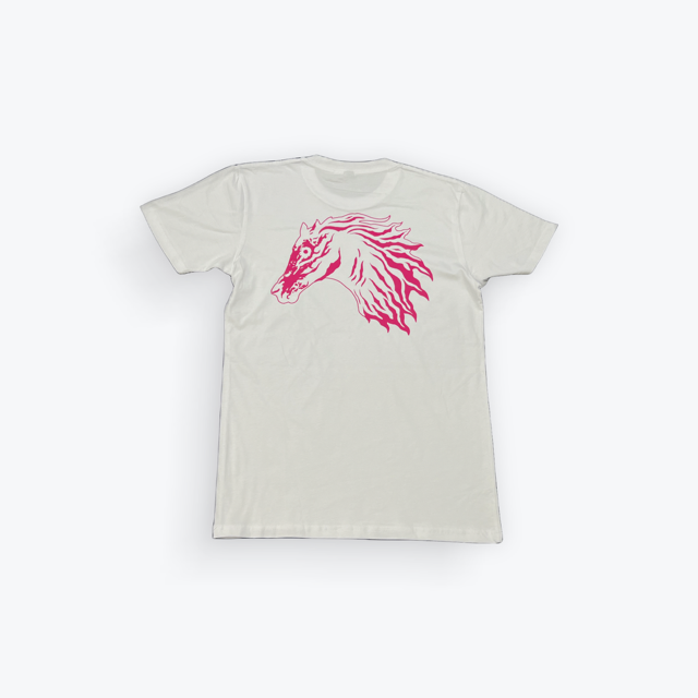 Haunted Horsemen Poltergeist White/Pink Tee