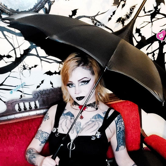 Batwing Pagoda Umbrella - Midnight Black
