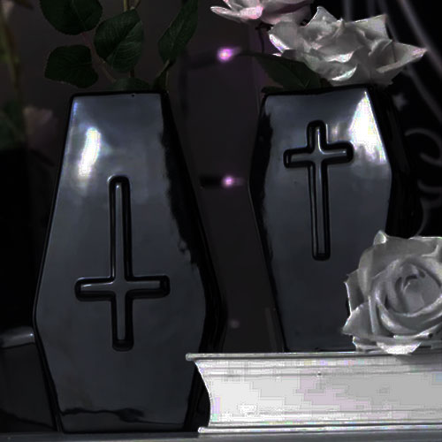 Coffin Black Ceramic Vase