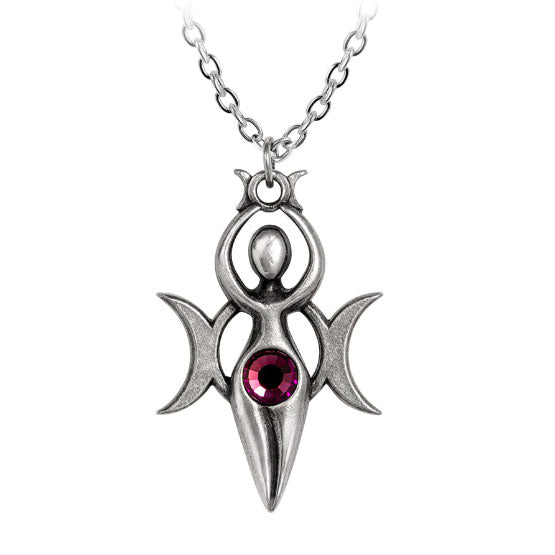 Triple Moon Goddess Danu Pendant Necklace