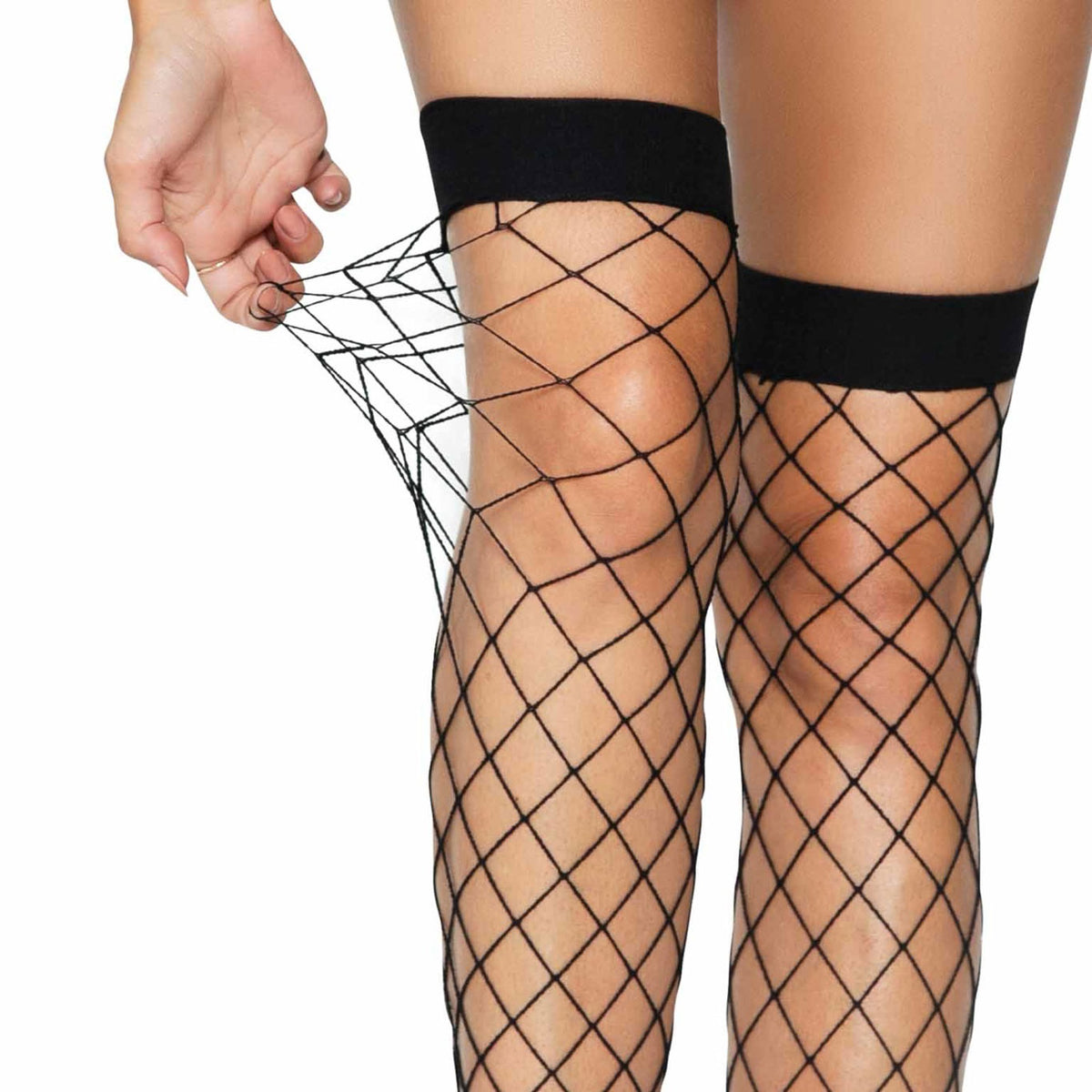 Diamond Net Thigh High Stockings