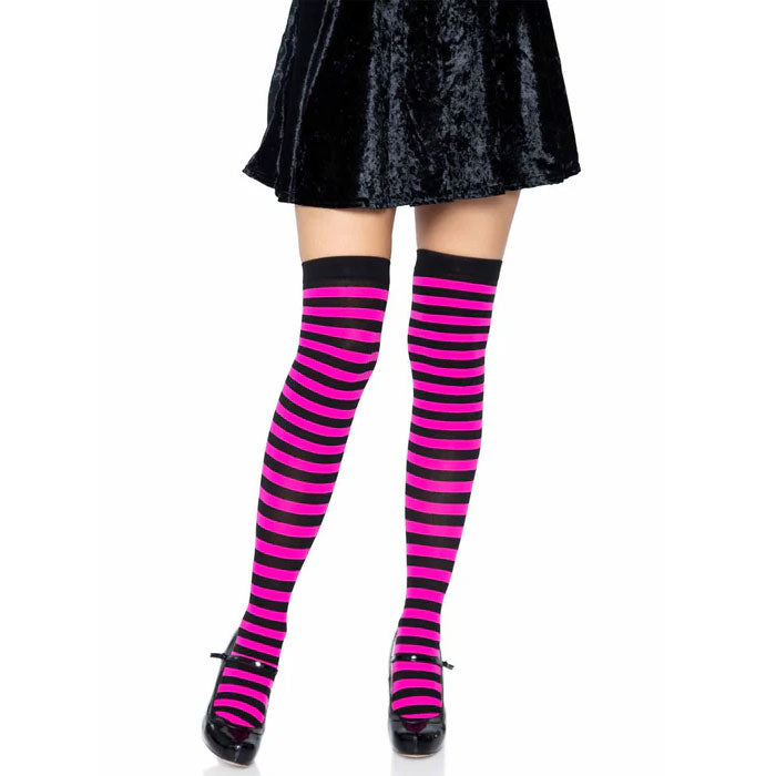 Wicked Striped Thigh Highs - Assorted Colours