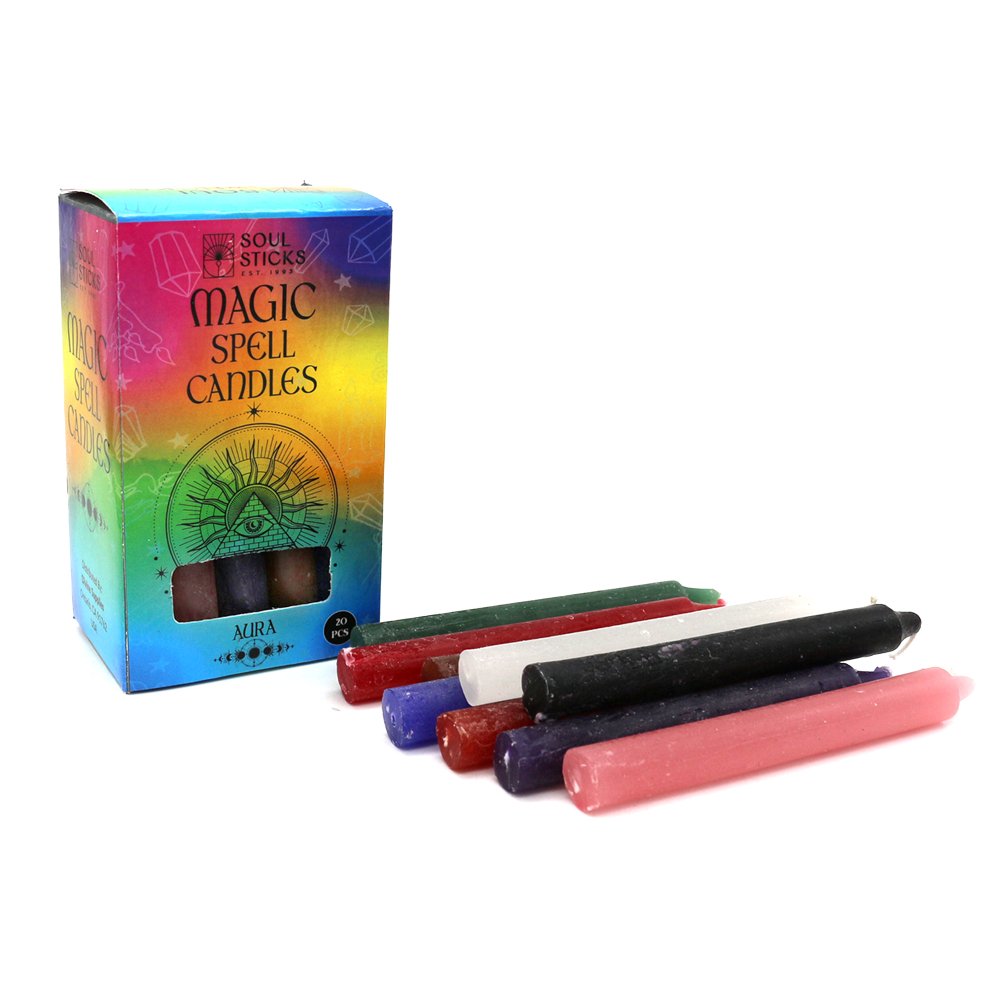 Spell Ritual Mini Candles - 20pk Aura: Assorted Colours