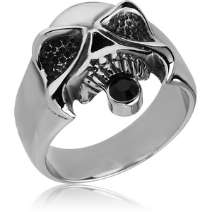 Jewelled Skull Ring 21mm