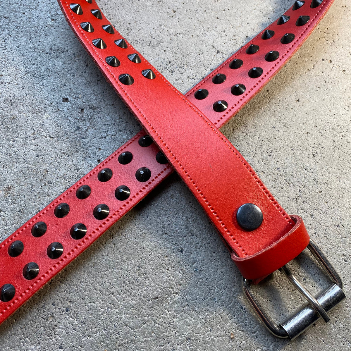 Devilment Cone Studded Leather Belt