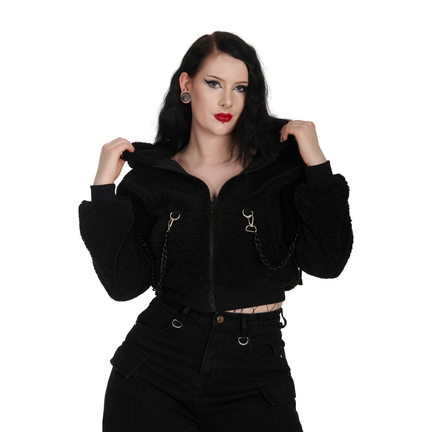 Black Bunny Laced Hood