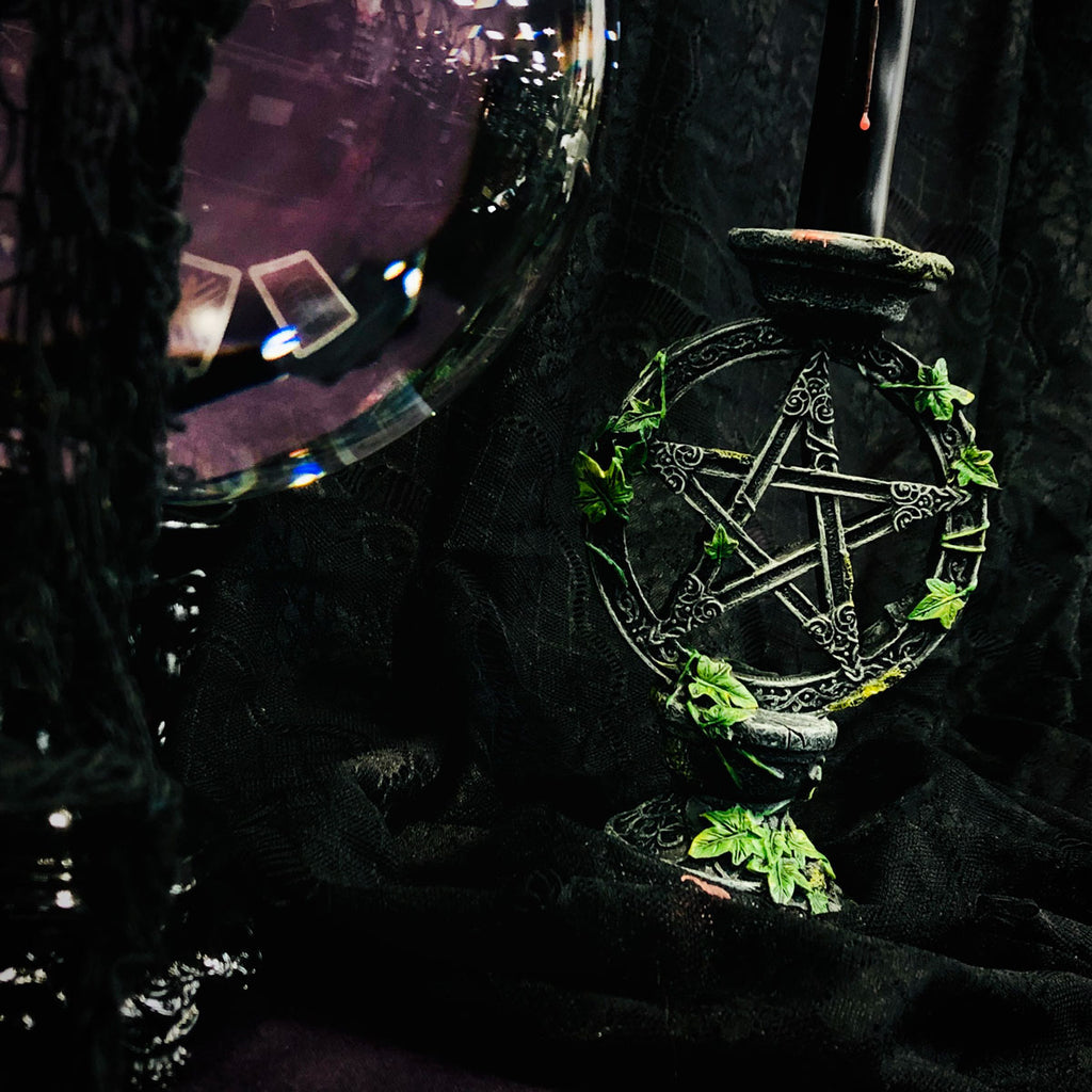 Earth Calls Wiccan Candle Holder Duo