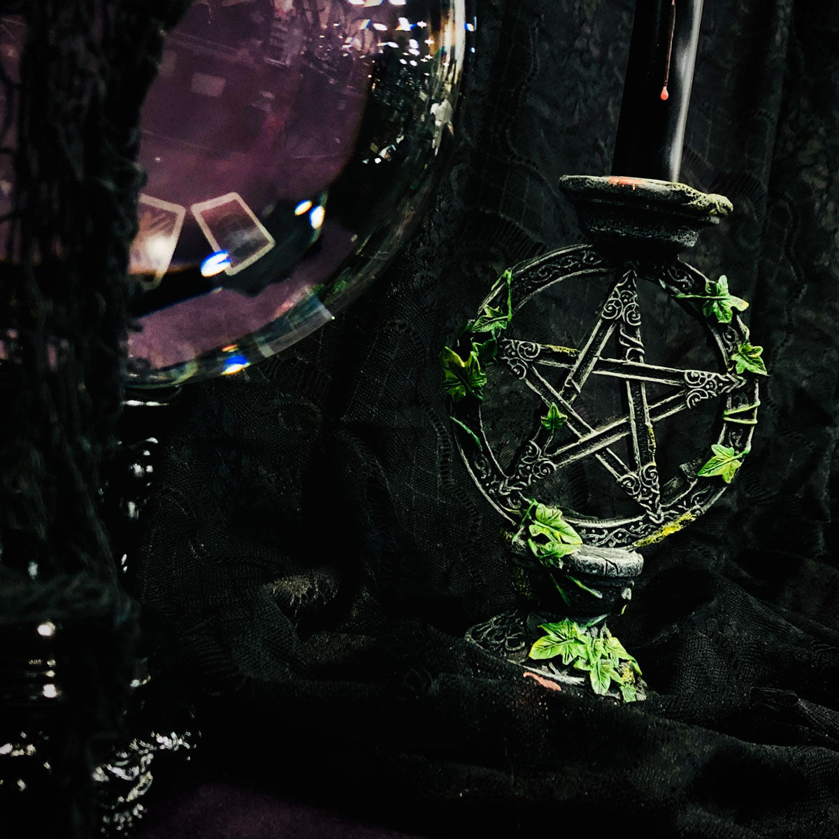 Earth Calls Wiccan Candle Holder Duo