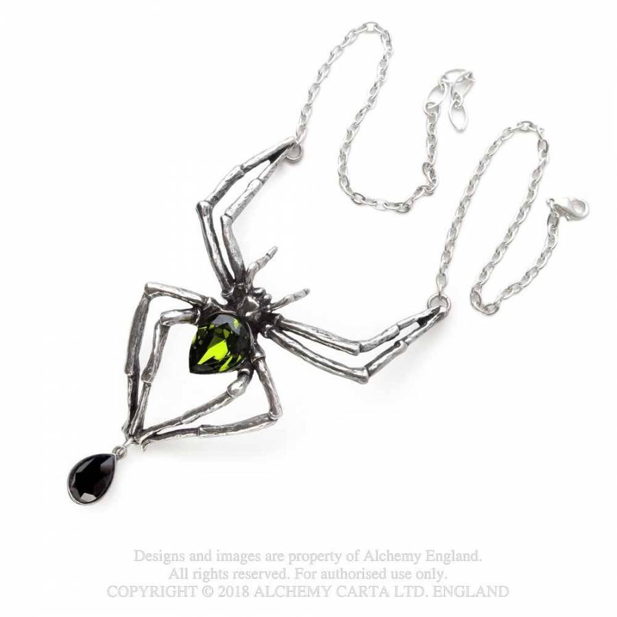 Venom Emerald Spider Necklace