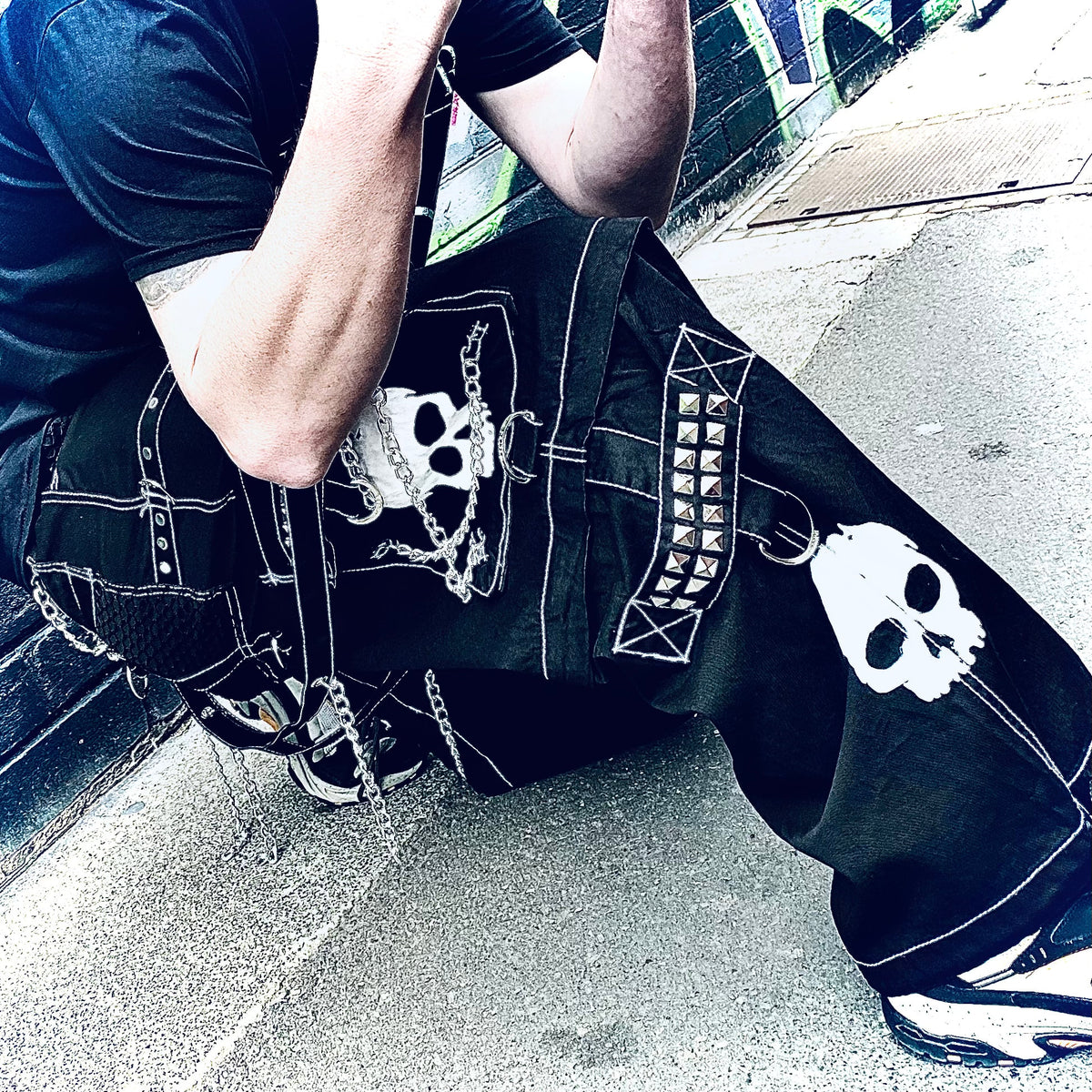 Tripp NYC Skull 'Em All Pants - Black/White